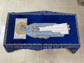 Плащаница Богородицы на бархате 150х95 см (вышивка лилии, вышитая и расшитая середина)