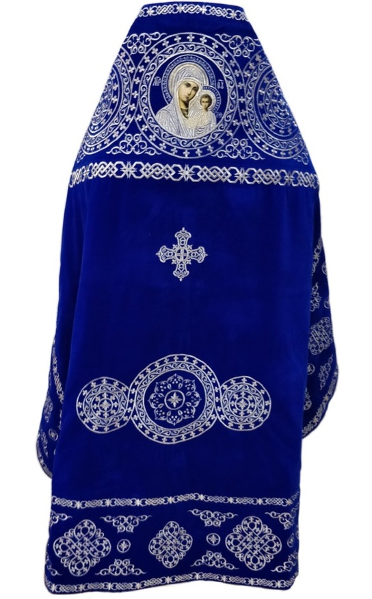 Облачение священника, вышитое на бархате, вышивка "Круг" с вышитым галуном