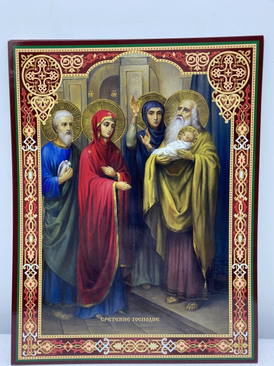 Киот с литографиями Двунадесятых Праздников 37,5×31 см