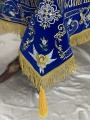 Плащаница Божией Матери на бархате 160х100 см (вышивка Роза, вышитая и украшенная середина)