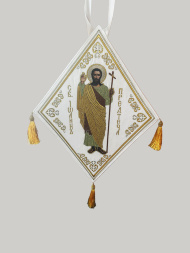 Посох с вышитой иконой святого Иоанна Предтечи