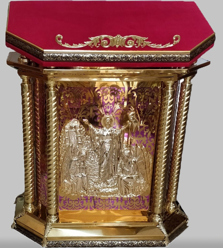 Аналой центральный, восьмигранный 100х60 см (высота 113–98 см)