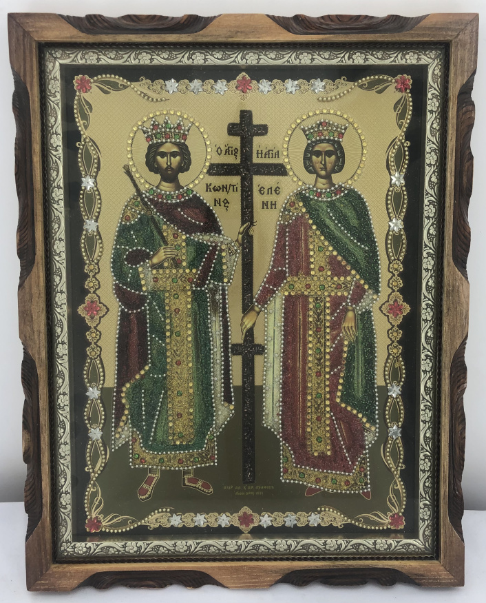 Икона равноапостольных Константина и Елены 36х46