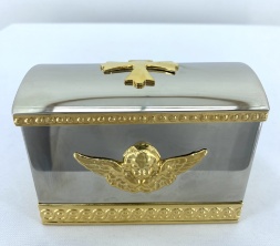 Крестильный ящик из нержавеющей стали и латуни 11,5×8 см