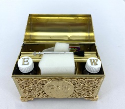Крестильный ящик латунный – золото 15×12,5 см