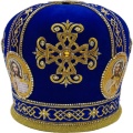 Митра "Крест" синяя Х2093