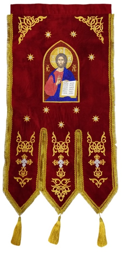 Хоругви вышитые (пара), вышивка "звезда"