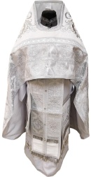 Облачение священника комбинированное из парчи "Флоривский крест" с вышитым омофором, вышивка "Новая вышивка"