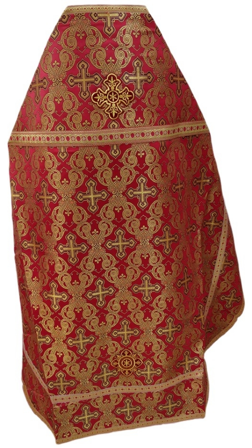 Облачение священника из парчи «Ажурный крест» с нашивным галуном