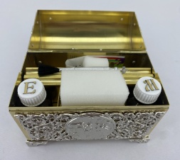 Крестильный ящик латунный никелированный 15 х 12,5 см