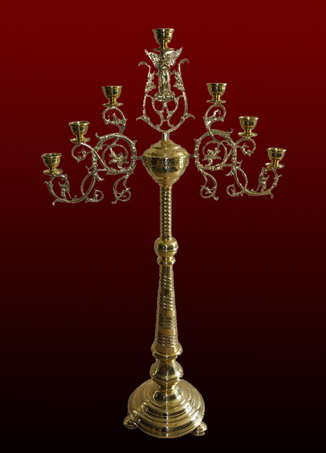Семисвечник алтарный (ангел, латунь) №4 – 1
