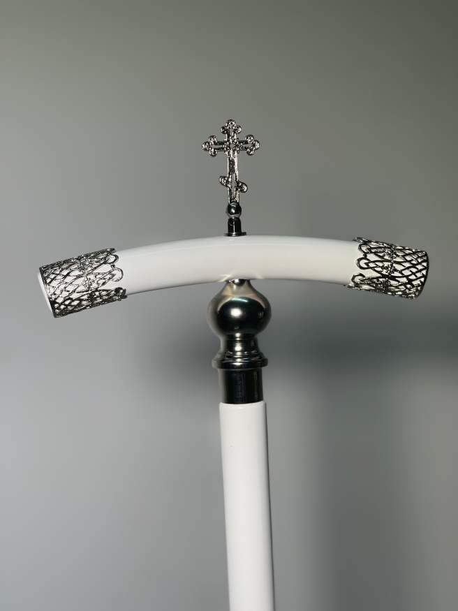 Игуменский жезл с крестиком, под серебро