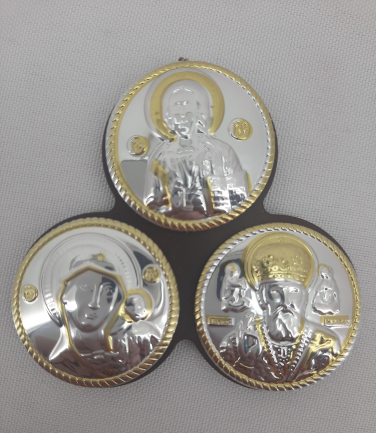 Автомобильный тройник, тиснение, круглые, треугольник