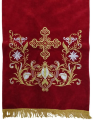Покров "Крест цветок" на аналой, с недорогой бахромой