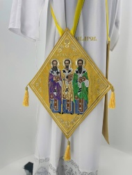 Посох вышитый с иконой «Собор трёх святителей»