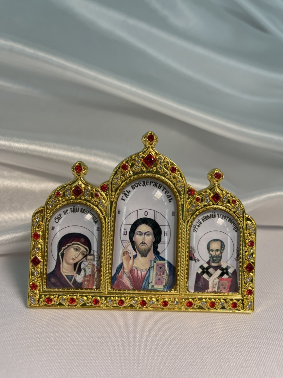 Тройник на подставке в металлическом окладе