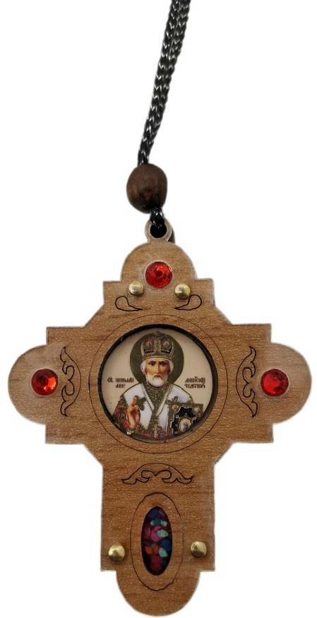 Подвеска «Крест с камешками» 7×5