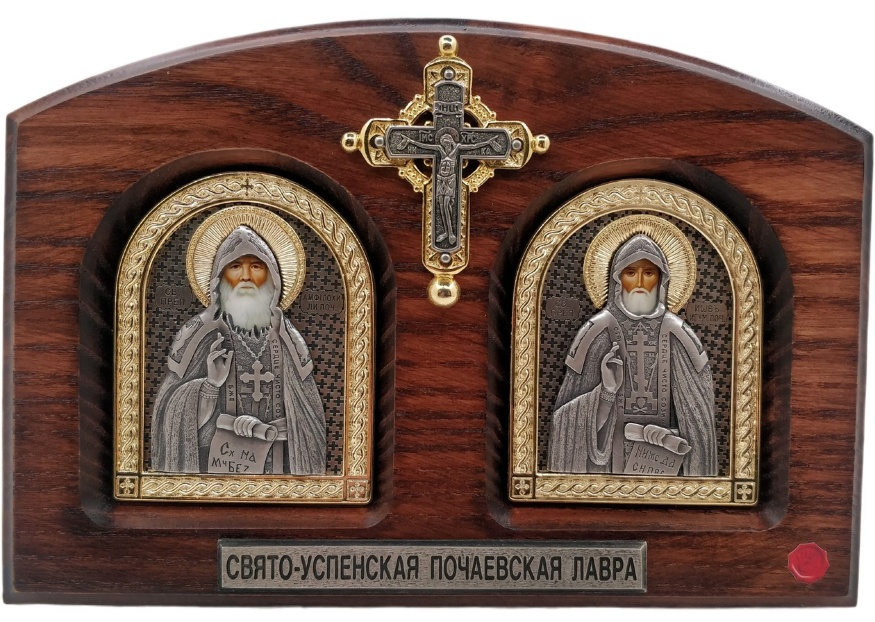 Икона преподобных Иова и Амфилохия Почаевских 20х14