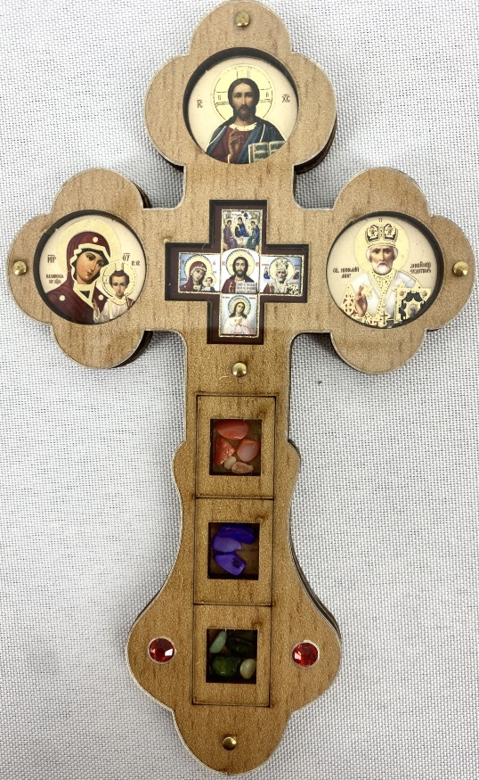 Крест-киот, деревянный, фигурный