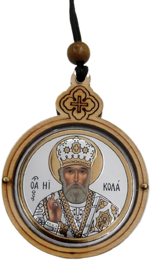 Подвеска круглая с иконой 7,8×6 см