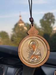 Подвеска круглая с иконой 7,8×6 см