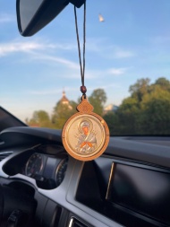 Подвеска круглая с иконой 7,8×6 см