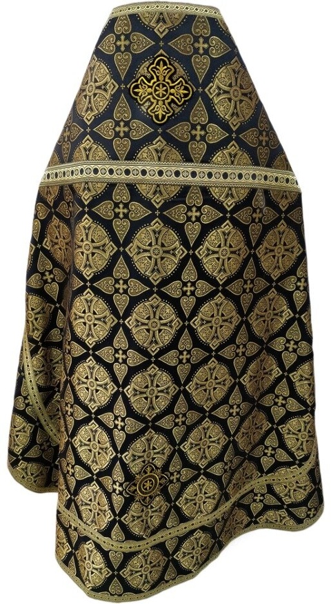 Облачение священника из парчи «Флоровский крест» с пришивным галуном