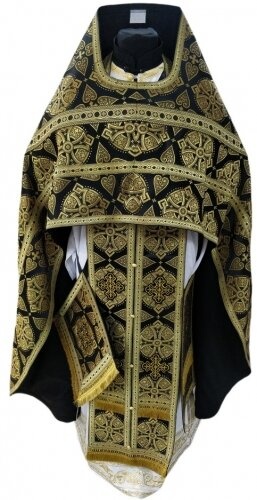 Облачение священника из парчи «Флоровский крест» с пришивным галуном