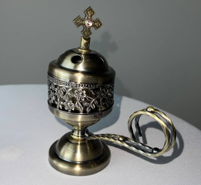 Кадильница металлическая «Виноград» (серебро)