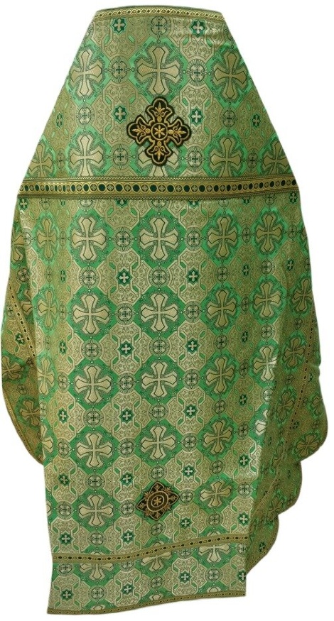 Облачение священника из парчи «Афонский крест» с пришивным галуном