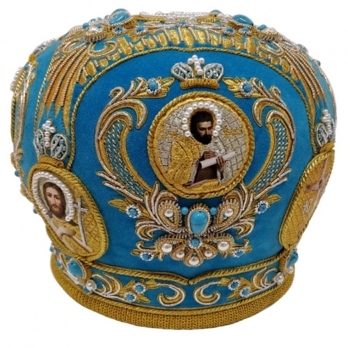 Митра «Корона» голубая