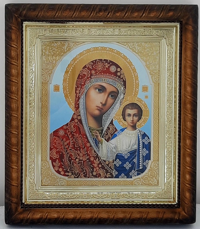 Иконы "Венчальная пара" голубой фон 22,5х25,5