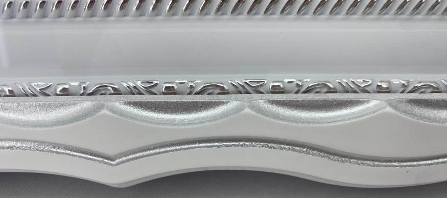 Икона Тайная Вечеря 55×41 см, белая рама, патинирование