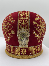 Митра «Меандр», лента страз, драгоценный низ, оклады металлические