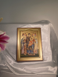 Икона Божией Матери "Экономисса" печатная на деревянной планшете, матовая