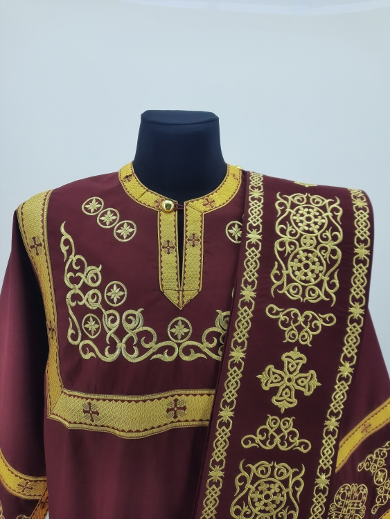 Стихарь вышитый, орарь и поручи, ткань габардин