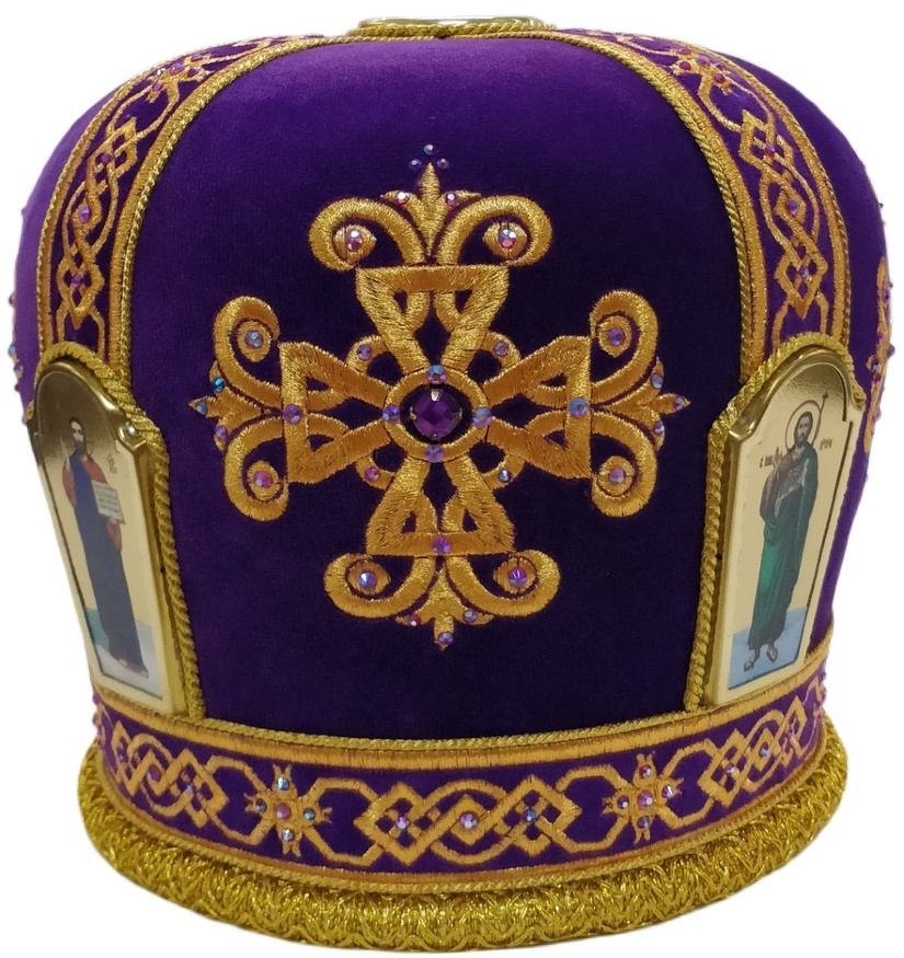 Митра «Крест» фиолетовая