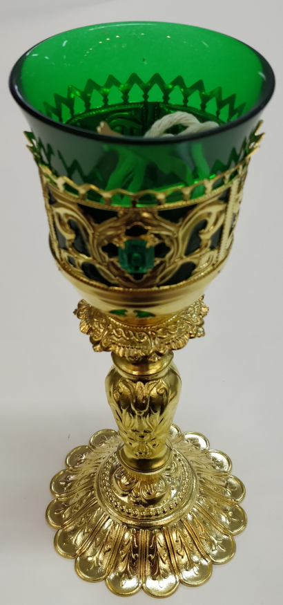 Лампада настольная, латунь, 21×9 см