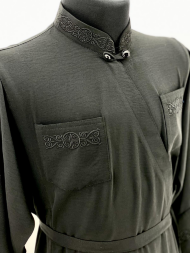 Подрясник на запах, с вышивкой, ткань сафари