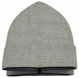 Скуфья летняя с отворотом, лён-габардин