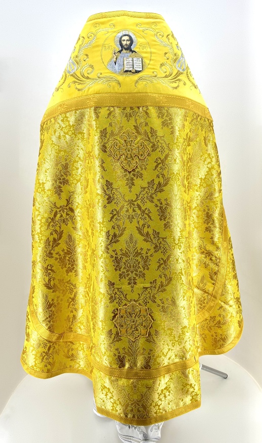 Облачение священника комбинированное, из парчи, с вышитым омуфорным участком, вышивка «Новый узор»