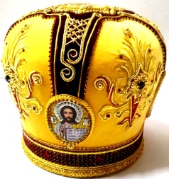 Митра «Огонёк» жёлто-бордовая