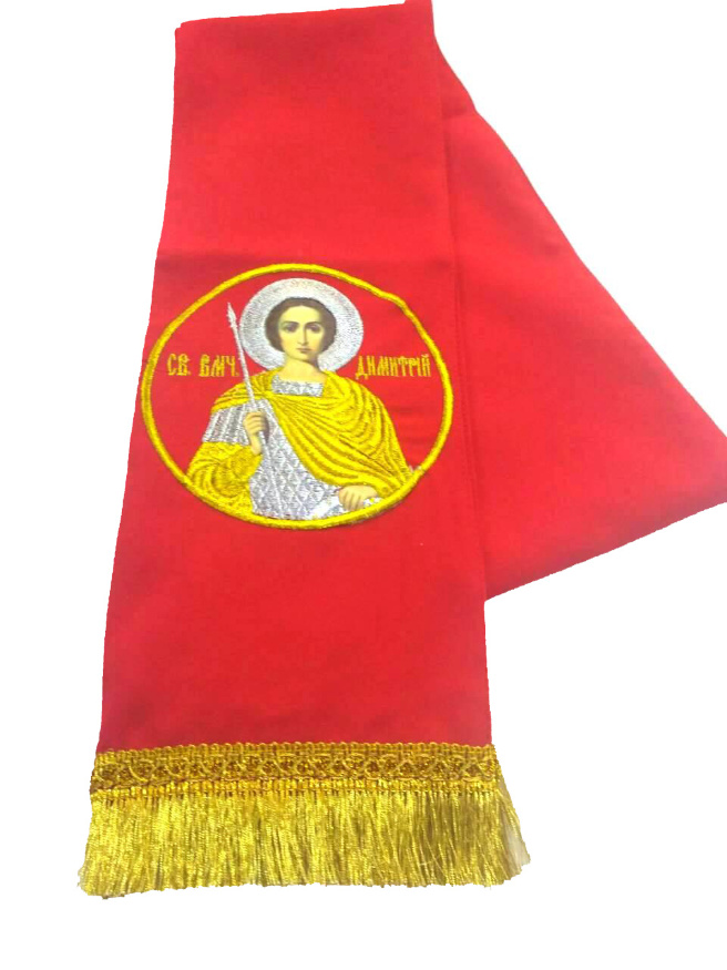 Закладка с иконой Димитрия Солунского красная