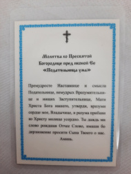 Ламинированная икона Богородицы «Прибавление ума»