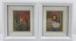Иконы "Венчальная пара" (тёмно-синий) 20х18 см