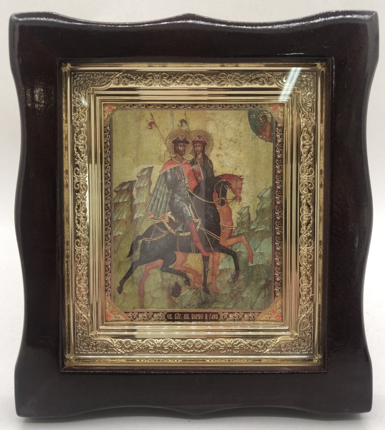 Икона святителя благоверного князя Олега и Глеба 19х17