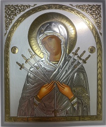 Икона Божией Матери «Семистрельная» (Греция) 18×15 см
