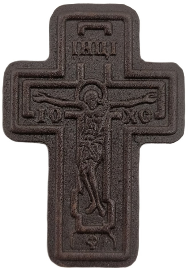 Кожаный крест в автомобиль, размер 6х4 см