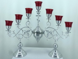 Семисвечник напрестольный №1–2 (с крестом, алюминий) 83×59