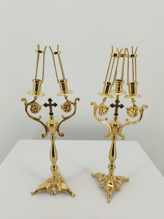 Дикирий и трикирий (латунь), высота 41 см, ширина 14,5 см